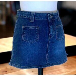 US Polo Assn Womens Mini Denim Jean Skirt Juniors Size 3/4 Blue Pockets